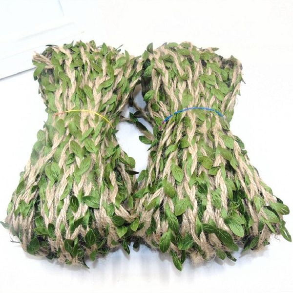 

decorative flowers & wreaths 2m 5m width 5mm green leaves fake plant weaving rope jute ivy rattan diy garland wedding party home decor