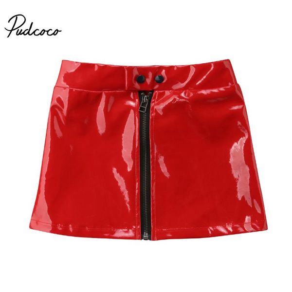 

skirts fashion toddler baby kids girls clothing outfits sequins pu leather mini skirt children's clothes for girl, Blue