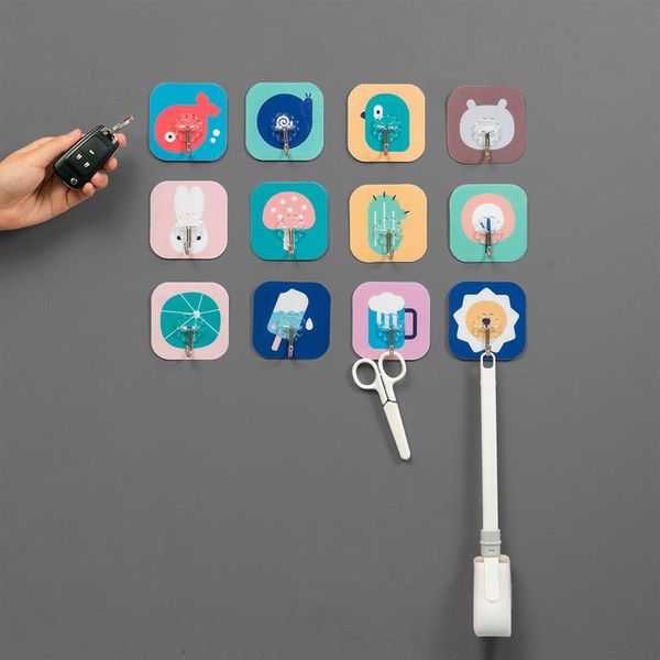 

hooks & rails cartoon animal flower bathroom for hanging self adhesive door wall hook hanger suction kitchen organizer towel