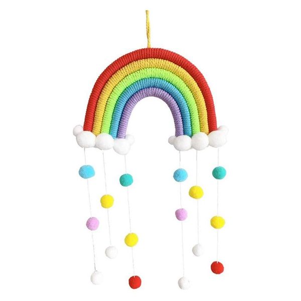 

novelty items rainbow wall hanging decor,woven cloud decoration for home and children's room
