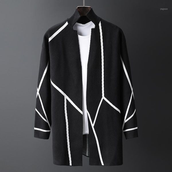 

knitted men's windbreaker cardigan long-sleeved jacket sweater korean loose coat casual jackets, Black;brown