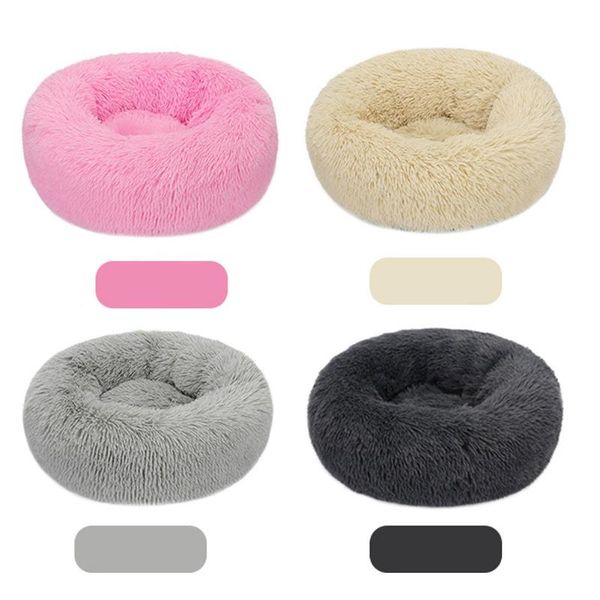 

kennels & pens long plush dog bed cushion round cat beds house pet kennel super soft fluffy comfortable for