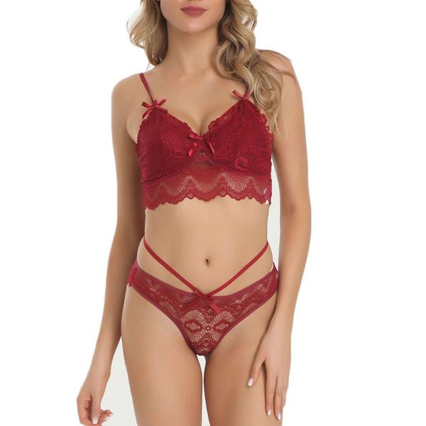 

bras sets lingerie erotic underwear women adjust straps lace bra brief set ropa interior femenina lenceria mujer, Red;black