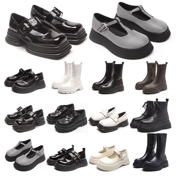 

martin boots womens triple black white pistachio frost platform chelsea ankle boot round toes increase size 5.5-8.5
