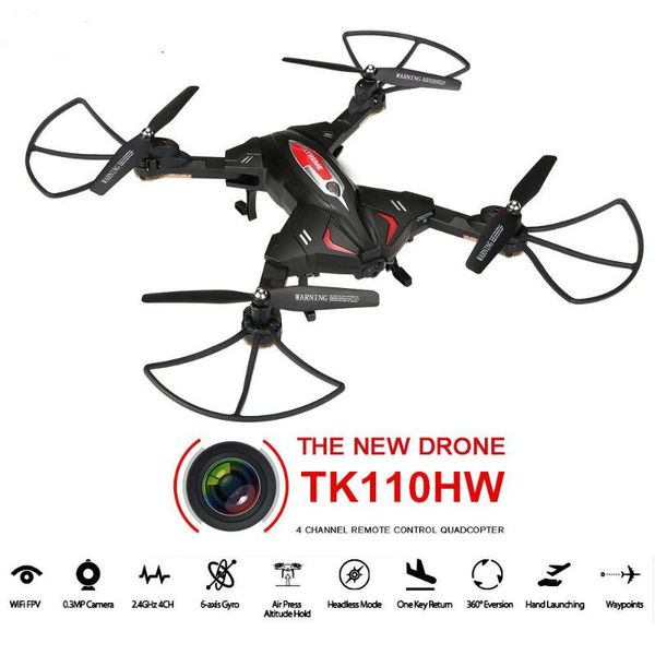 

model skytech tk110hw bnf 2.4g 4ch 6axis fpv foldable drone rc quadcopter with 0.3mp wifi camera g-sensor selfie drones