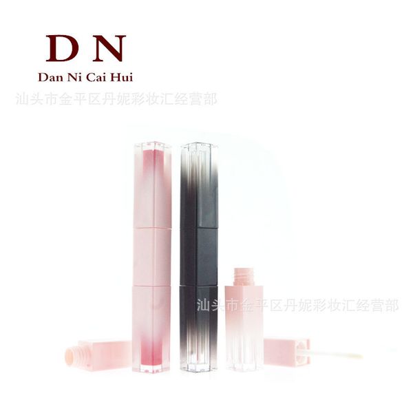 

factory wholesale design dn new double head lip glaze tube gradient square lipstick