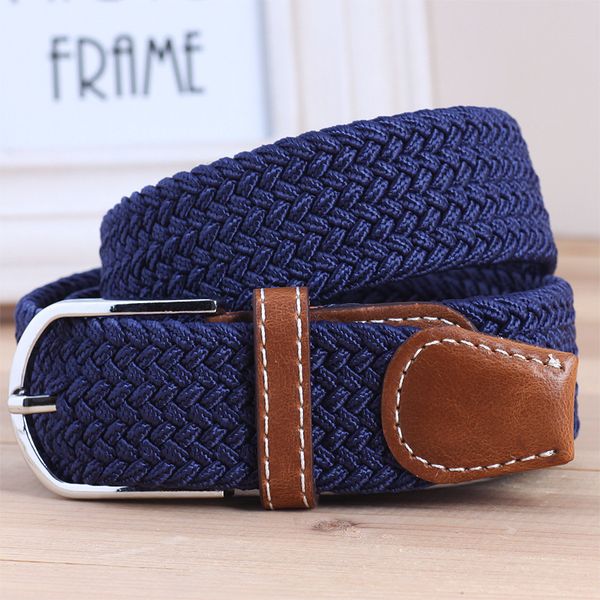 

korean men's and women's elastic woven pin buckle canvas / young students' leisure belt, Black;brown
