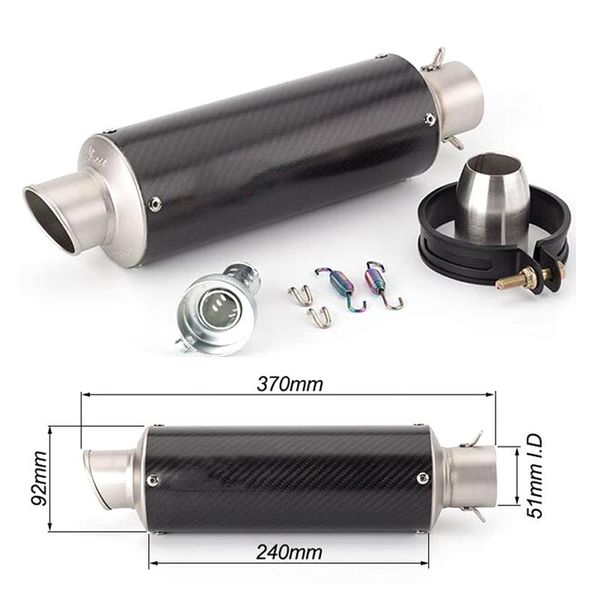 

universal motorcycle modified exhaust pipe muffler carbon fiber leovince r25 z400 gsxr250