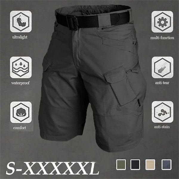 

big size 5xl classic tactical shorts men outdoor waterproof military camouflage multipocket summer male swat casual cargo 210806, White;black