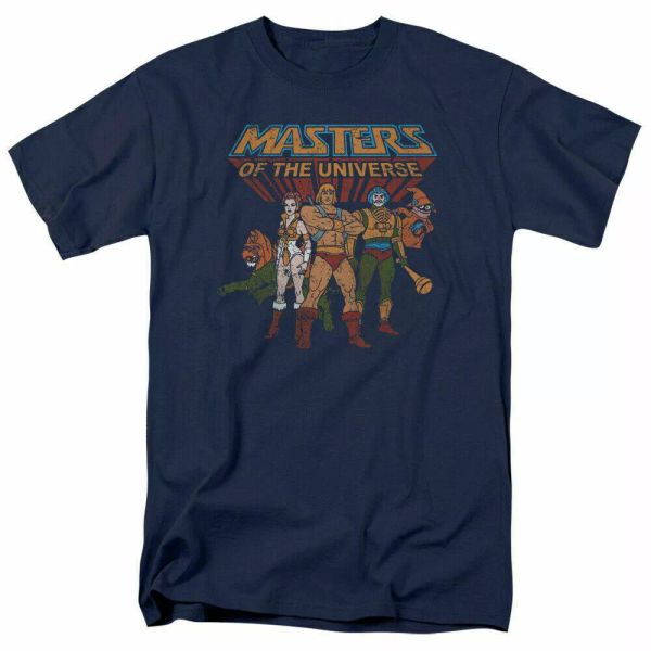 

masters of the universe team of heroes t shirt mens licensed cartoon he-man navy, White;black