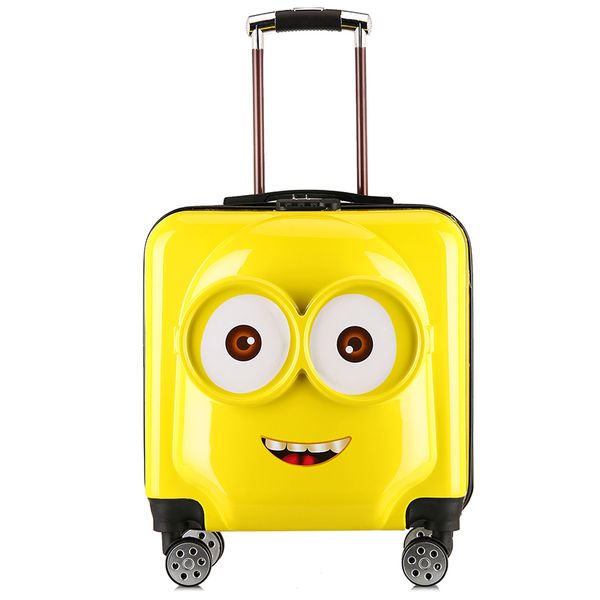 

edison children's anime travel luggage 3d stereo trolley case diy sticker cartoon children suitcase 20 inch lightweight portable