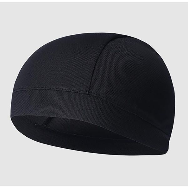 

mesh mens cycling helmet inner caps anti-sweat hat thin bicycle bike racing breathable ski under lining & masks, Black