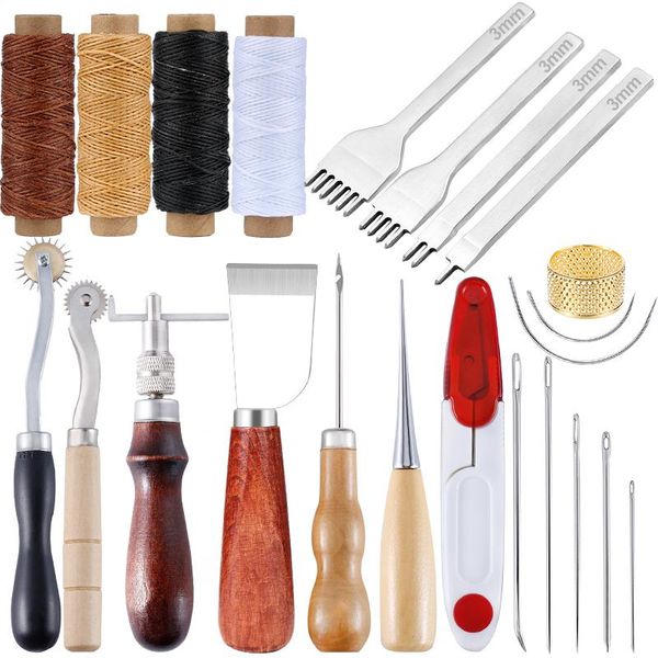 Professionelle Handwerkzeug-Sets, KAOBUY Leder-Handwerks-Werkzeug-Set, Nähen, Heften, Schlag, Schnitzen, Arbeit, Sattel-Set, Zubehör, DIY