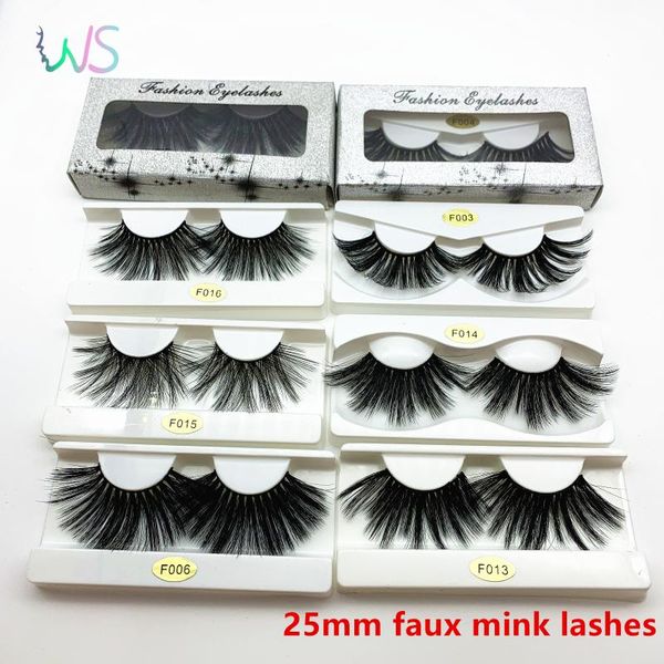 

false eyelashes 5 pack faux mink lashes 25mm extra long for makeup big dramatic super wispy synthetic cruelty lash
