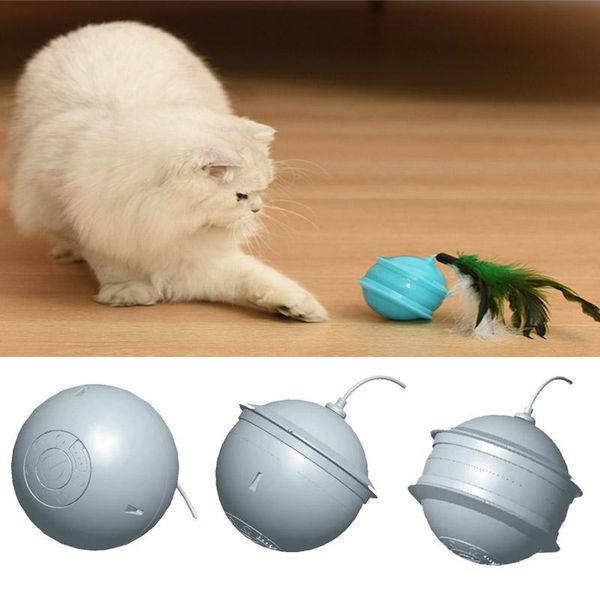 

cat toys usb electric toy automatic rotating ball kitten smart interactive teasing pet bell feather for cats chase play