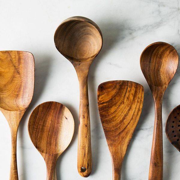 

backpack chinese wood tableware kitchen spoon soup colander rice cooking tool