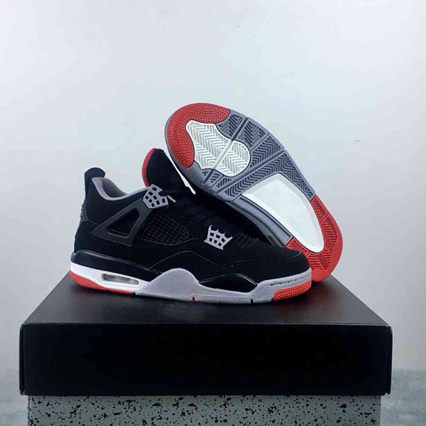 

bred jumpman 4 4s shoe black red mens basketball shoes