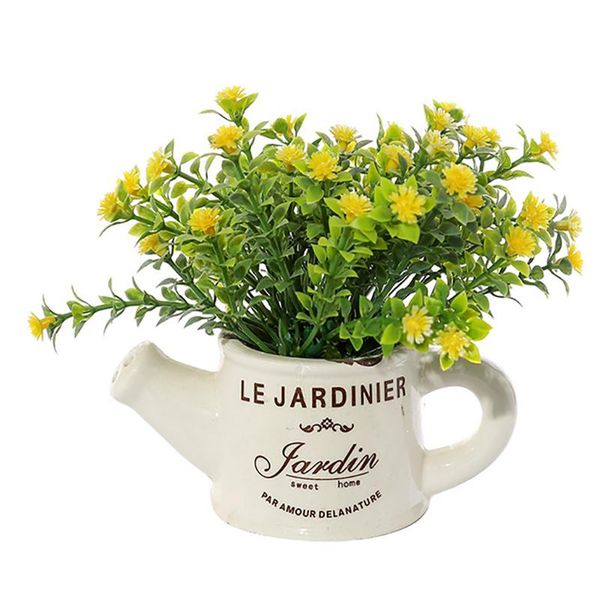 

decorative flowers & wreaths artificial small kettle green plant potted (with flower pot) creative decoration garden home decor
