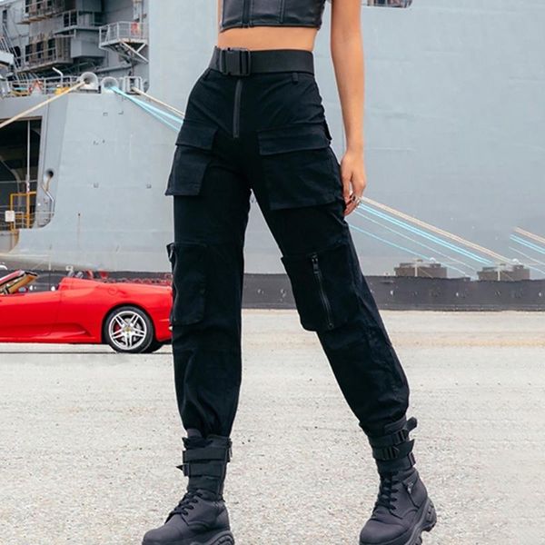

women's pants & capris trousers, linen casual belt, reflector, running sports, cotton 2021 pencil and wide-leg, Black;white