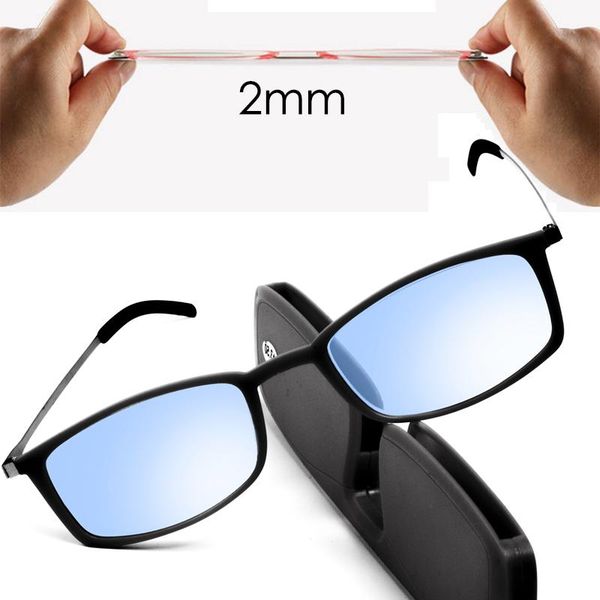 

sunglasses portable reading glsses blue light blocking with case ultralight metal frame presbyopic glasses magnifier eyeglasses men women, White;black