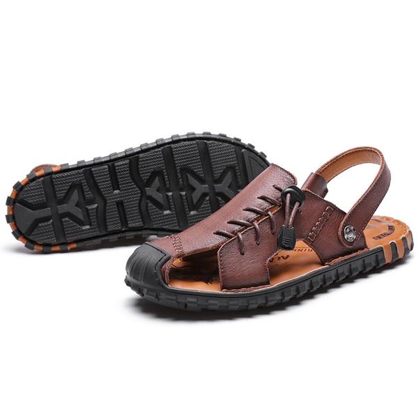 

sandals playa slippers mannen beach zapatos verano zapatillas outdoor men mesh sandale sommer leather schoenen flip casual zapato heren, Black