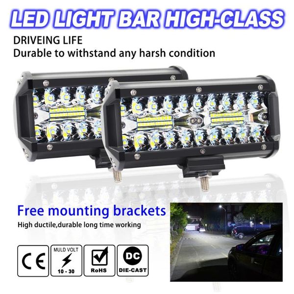 

car headlights 2021 7 inch 120w led work light suv offroad driving road lights boat lighting