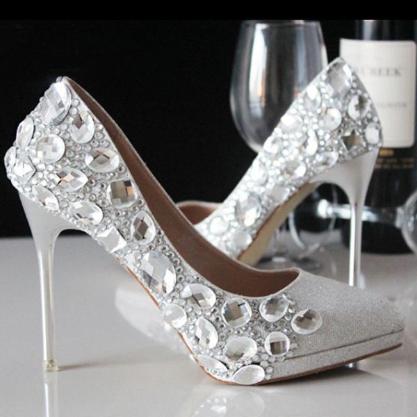 

dress shoes fashion elegant modest party wear bridal low heel silver crystal bling wedding dresses, Black