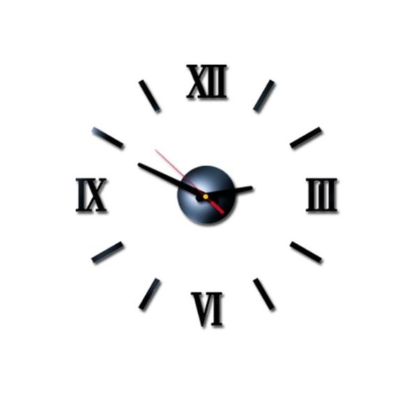 

wall sticker clock 3d diy roman numbers acrylic mirror home decor mural decals for living room adhesive clocks