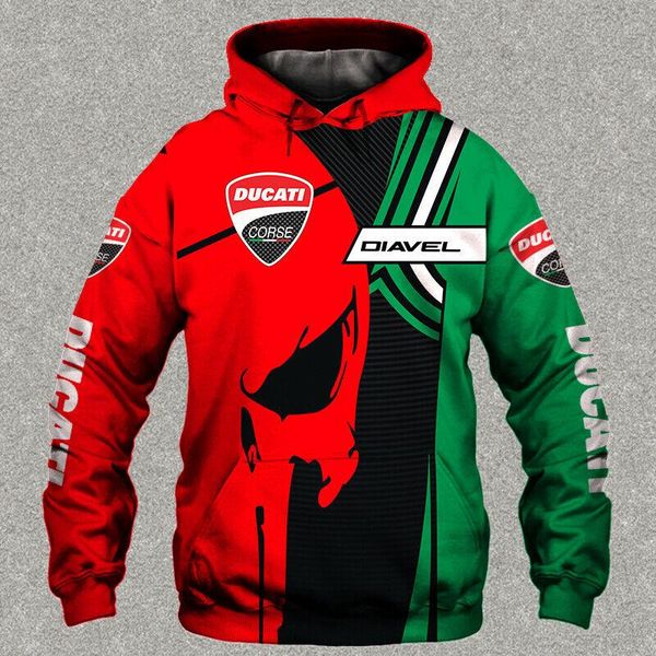 

men's hoodies & sweatshirts ducati motorcycle logo digital print hoodie casual fashion harajuku sweatshirt brand hip hop top, Black