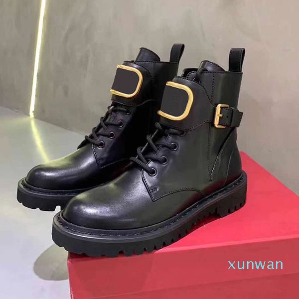 

2022-fashion luxury designer brand women boots woman's leather shoes ankle boots factory direct female round head short size35-41, Black