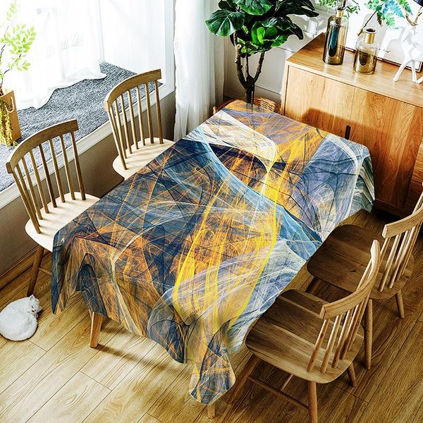 

fashion striped tablecloth creative colorful line pattern polyester comfortable waterproof table cloth cover for home