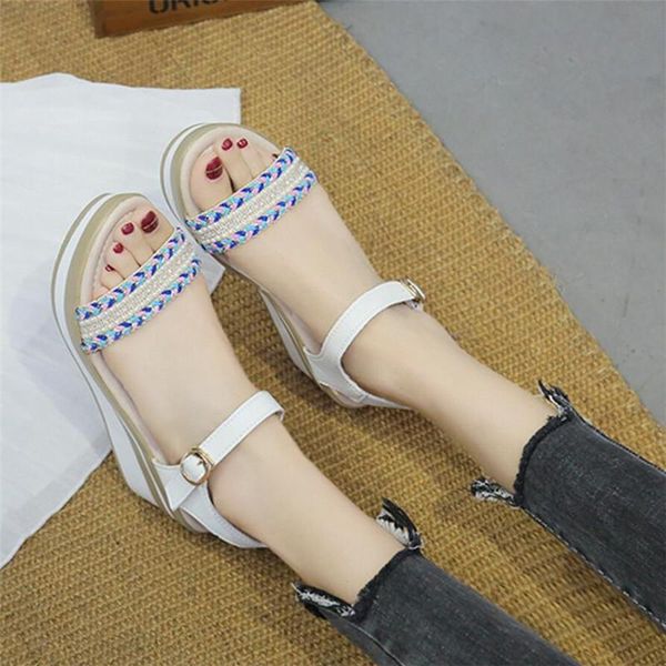 

women summer sandals beach fashion wedges shoes 2021 sandal non-slip black basic