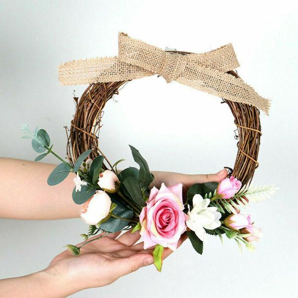 

decorative flowers & wreaths 25cm handmade simulation wreath artificial garland door xmas home diy wedding living room party pendant gift