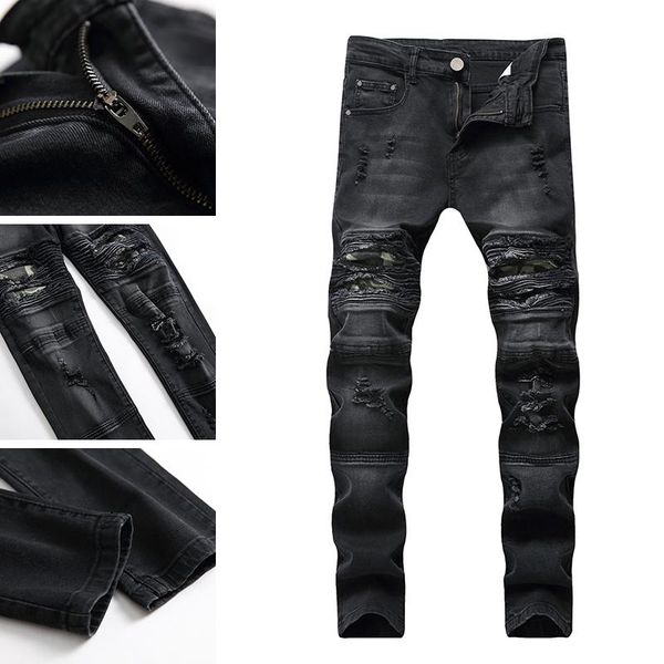 

men's jeans 2021 summer and autumn korean version of the black hole slim denim trousers trend, Blue