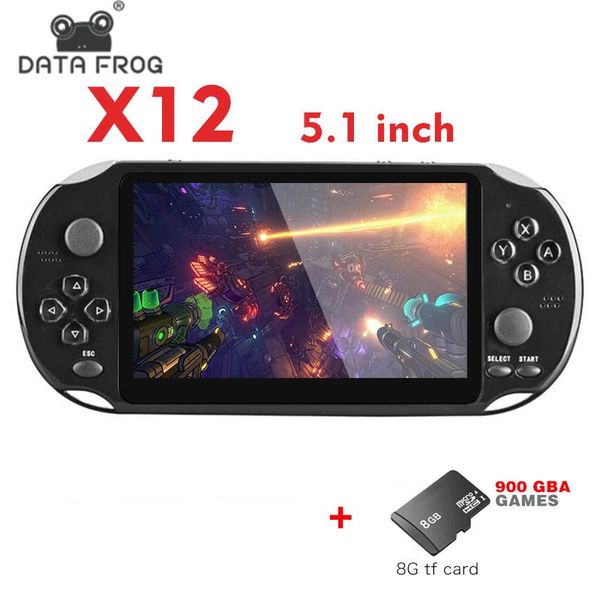 

datafrog x12 portable handheld 5 inch double rocker support tv output players game