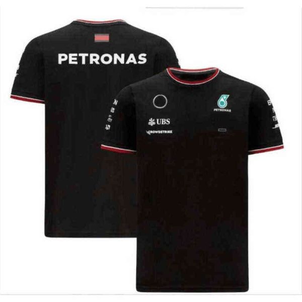 

petronas t shirts mercedes f1 men's lewis hamilton benz t-shirts formula one polo pit grand prix motorcycle fast dry riding team work c, White;black