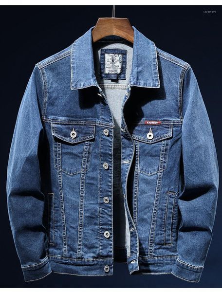 

men's jackets spring autumn men's fashion casual cotton elasticity blue denim jacket male large size coats, Black;brown