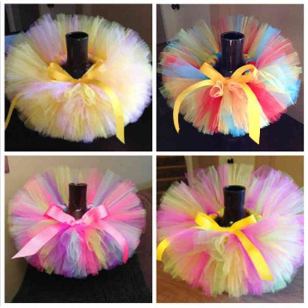 

children's cute hand woven mesh skirt, princess dance skirt, White