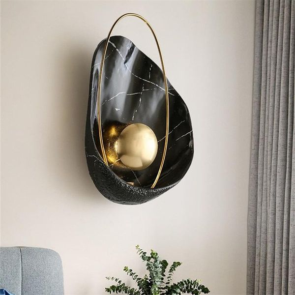 

wall lamps oufula nordic creative light sconces modern led lamp pearl shade fixtures for home living room