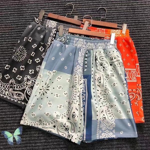 

men's shorts kapital drawstring patchwork cashew short pants, White;black