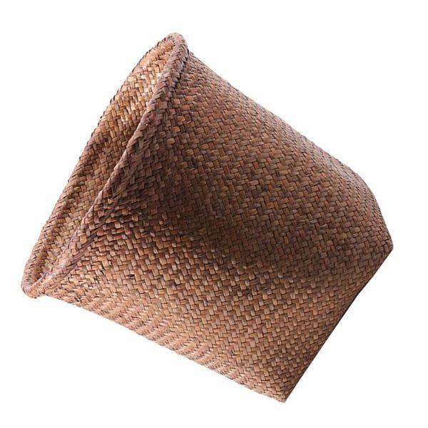 

waste bins 1pc straw woven wastebasket vintage can office basket storage