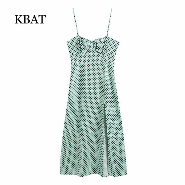 

casual dresses kbat green polka dot dress women slip backless midi woman summer 2021 elegant evening party ladies vintage, Black;gray