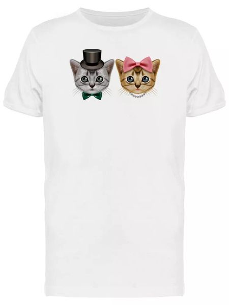 

Cute Fashionable Kitten Couple Men's Tee -Image by Shutterstock, White;black