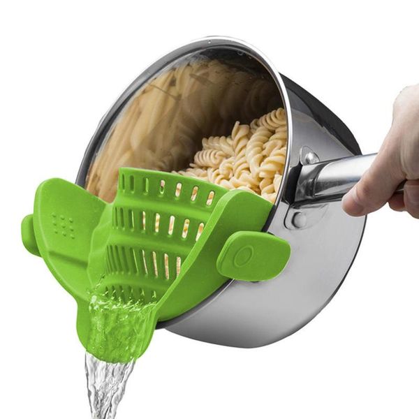 

colanders & strainers kitchen strain sieve strainer clip on silicone colander fits all pots bowls accessories