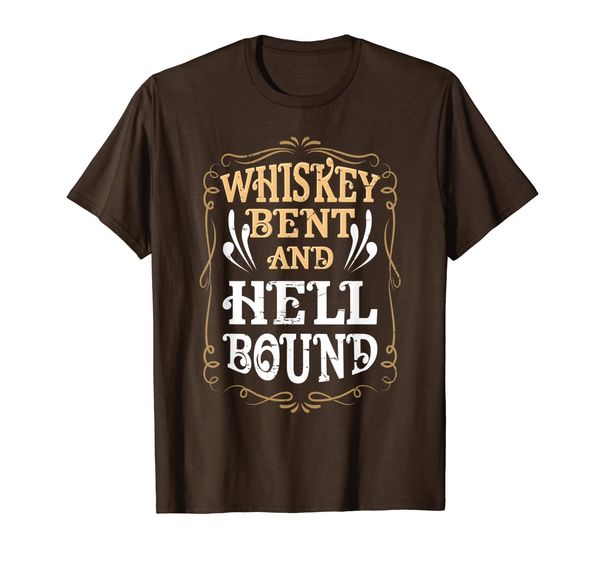 

whiskey bent and hellbound design country biker bourbon gift t-shirt, White;black