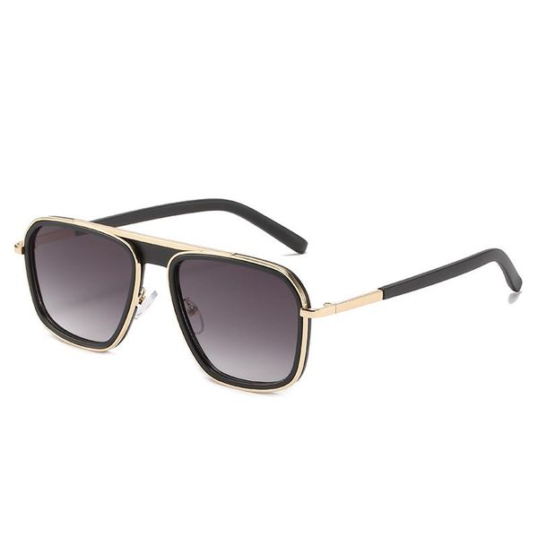 

sunglasses 2021 men design oversized square metal frame driving eyewear personality retro fashion women sun glasses, White;black