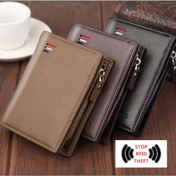 

vintage men leather luxury wallet short slim male purses money clip dollar cow mens card purse wallets, Red;black