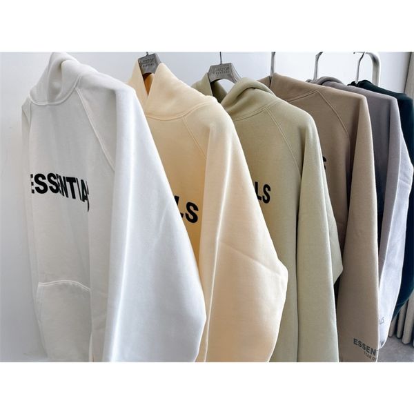 

21ss fog ess plush loose pullover hoodie oversize lovers, Black