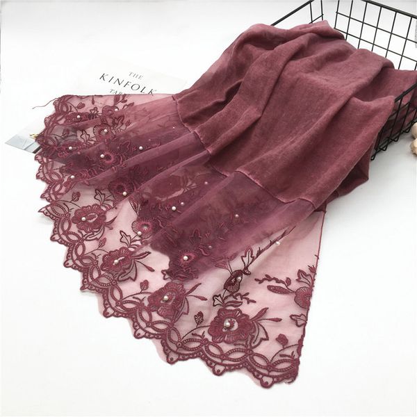 

ladies simple scarf two pearl lace shawls, Blue;gray