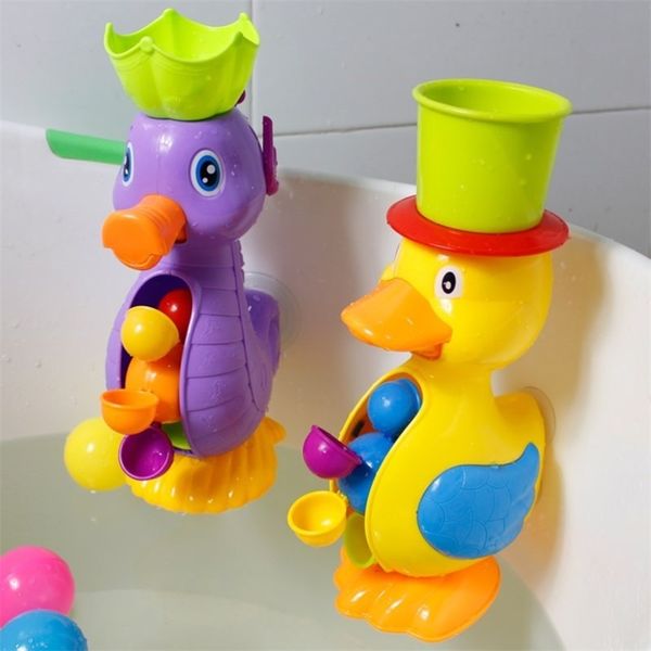 Детские игрушки для душа для душа игрушки для ванны милая желтая утка Waterwheel слон игрушки детские краны для ванны для купания воды спрей для купания.